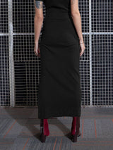 Women's Black Casual Solid Slim Fit Skirt