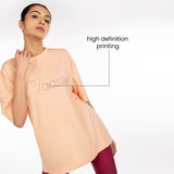 Unisex Honey Peach Casual Oversized Fit Half Sleeves Tshirt