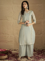 Women's Elegant Sky Blue Ethnic Shimmer Kurta Set