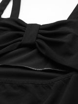 Women's Black Waist Cut Out Bodycon Dress