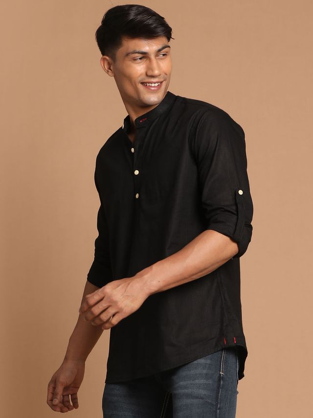 Men's Black Festive Ethnic Full Sleeves Kurta