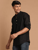 Men's Black Festive Ethnic Full Sleeves Kurta