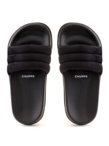 Women's Cloud Cozy Black Round Toe Polyurethane Casual Slides
