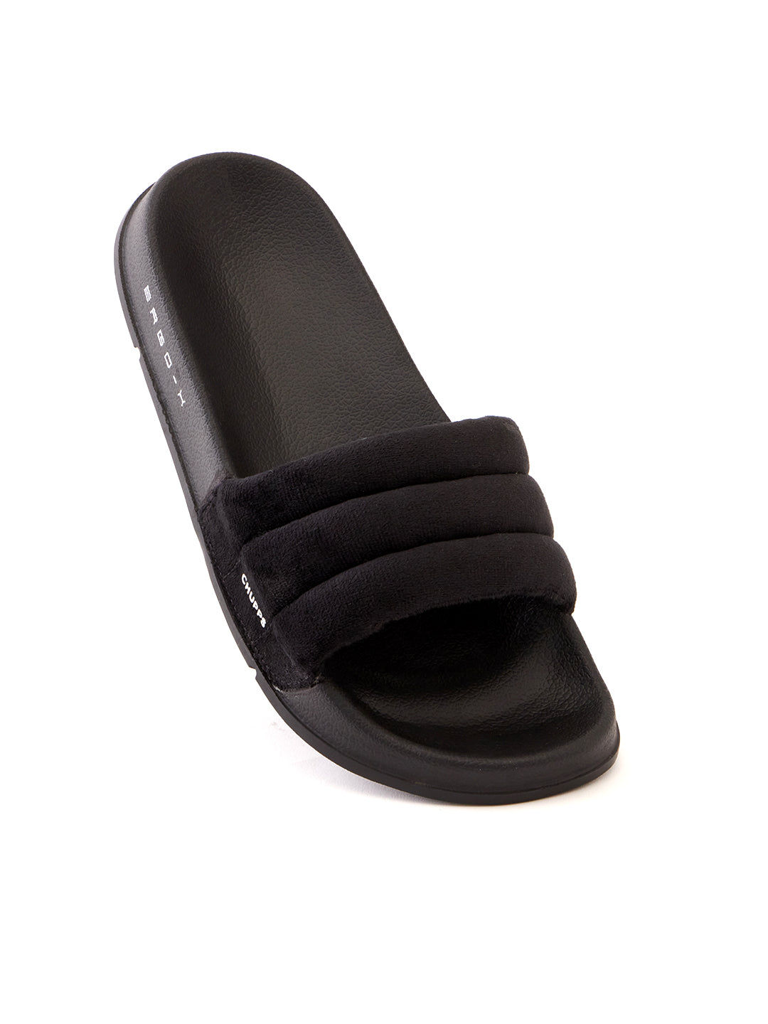 Women's Cloud Cozy Black Round Toe Polyurethane Casual Slides