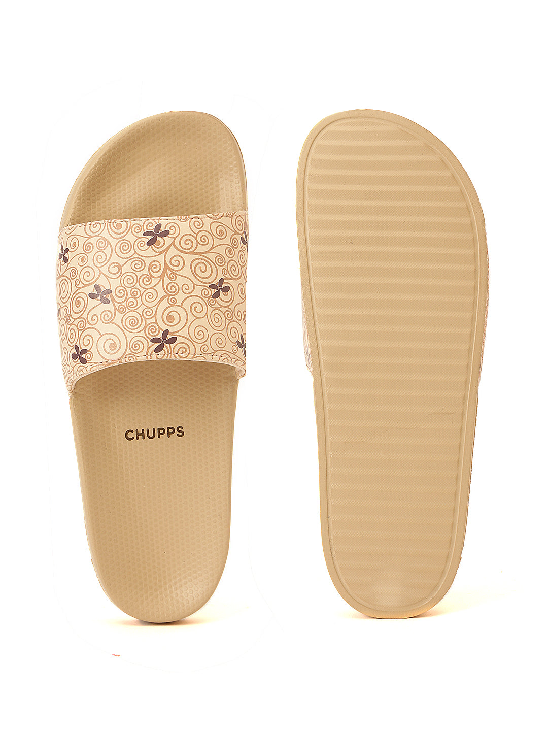 Women's Dream Beige Round Toe Polyurethane Casual Slides