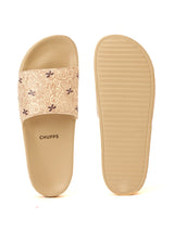 Women's Dream Beige Round Toe Polyurethane Casual Slides
