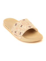Women's Dream Beige Round Toe Polyurethane Casual Slides