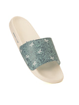 Women's Dream Blue Round Toe Polyurethane Casual Slides