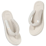Women's Plush Beige Round Toe Polyurethane Casual Flip-flops