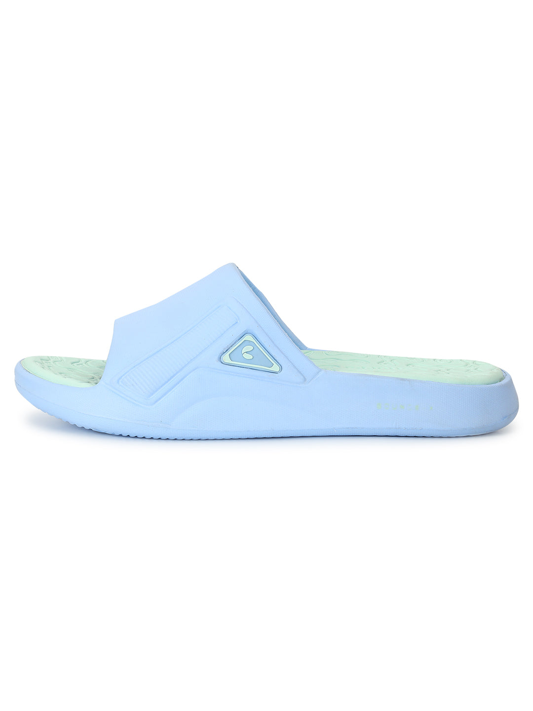 Women's Nova Sky Blue Lime Round Toe Polyurethane Casual Slides