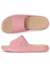 Women's Nova Pink Pale Round Toe Polyurethane Casual Slides