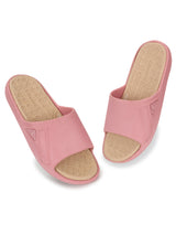 Women's Nova Pink Pale Round Toe Polyurethane Casual Slides