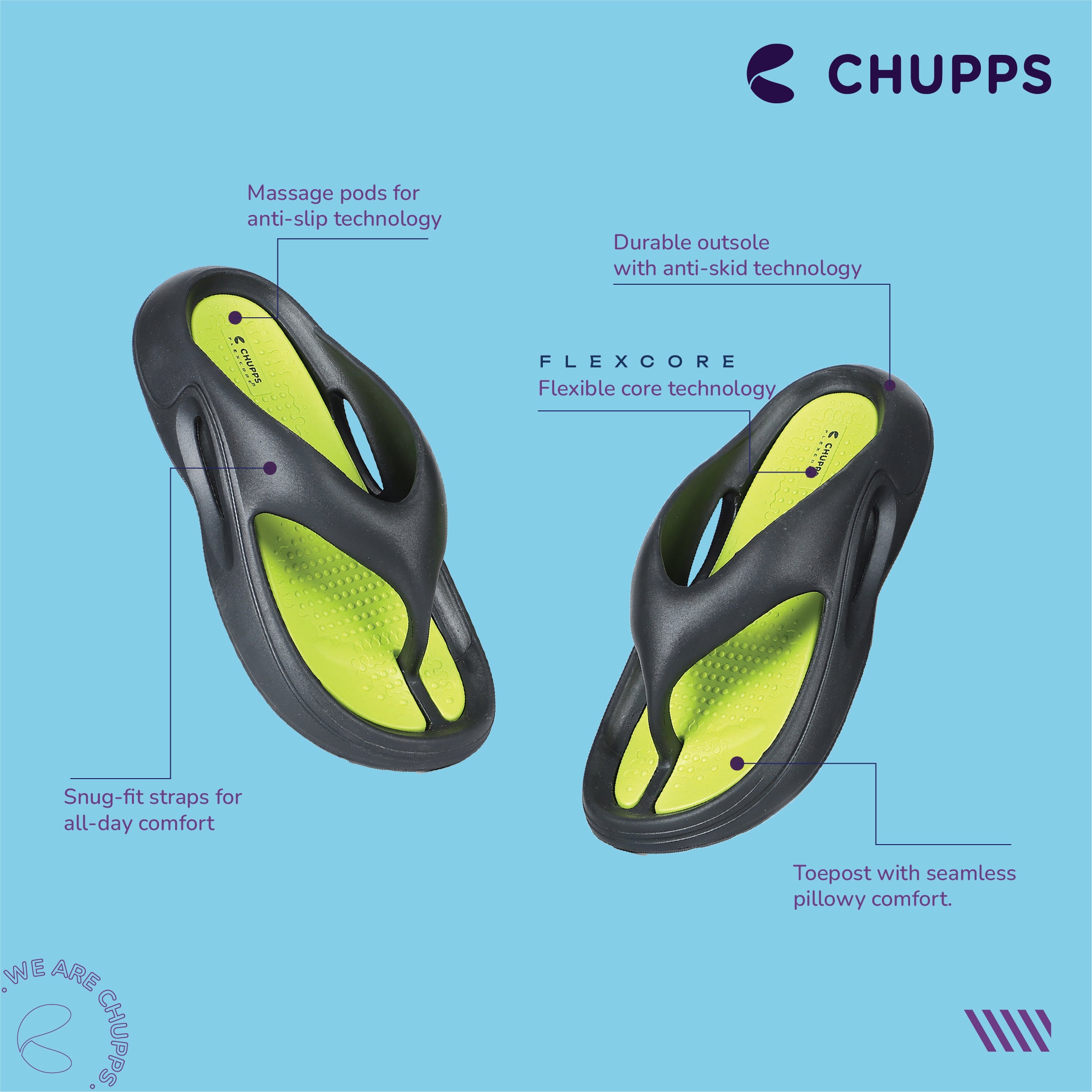 Women's Dune Black Neon Green Round Toe Polyurethane Casual Flip-flops