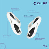Women's Dune White Black Round Toe Polyurethane Casual Flip-flops