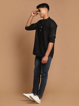 Men's Black Festive Ethnic Full Sleeves Kurta