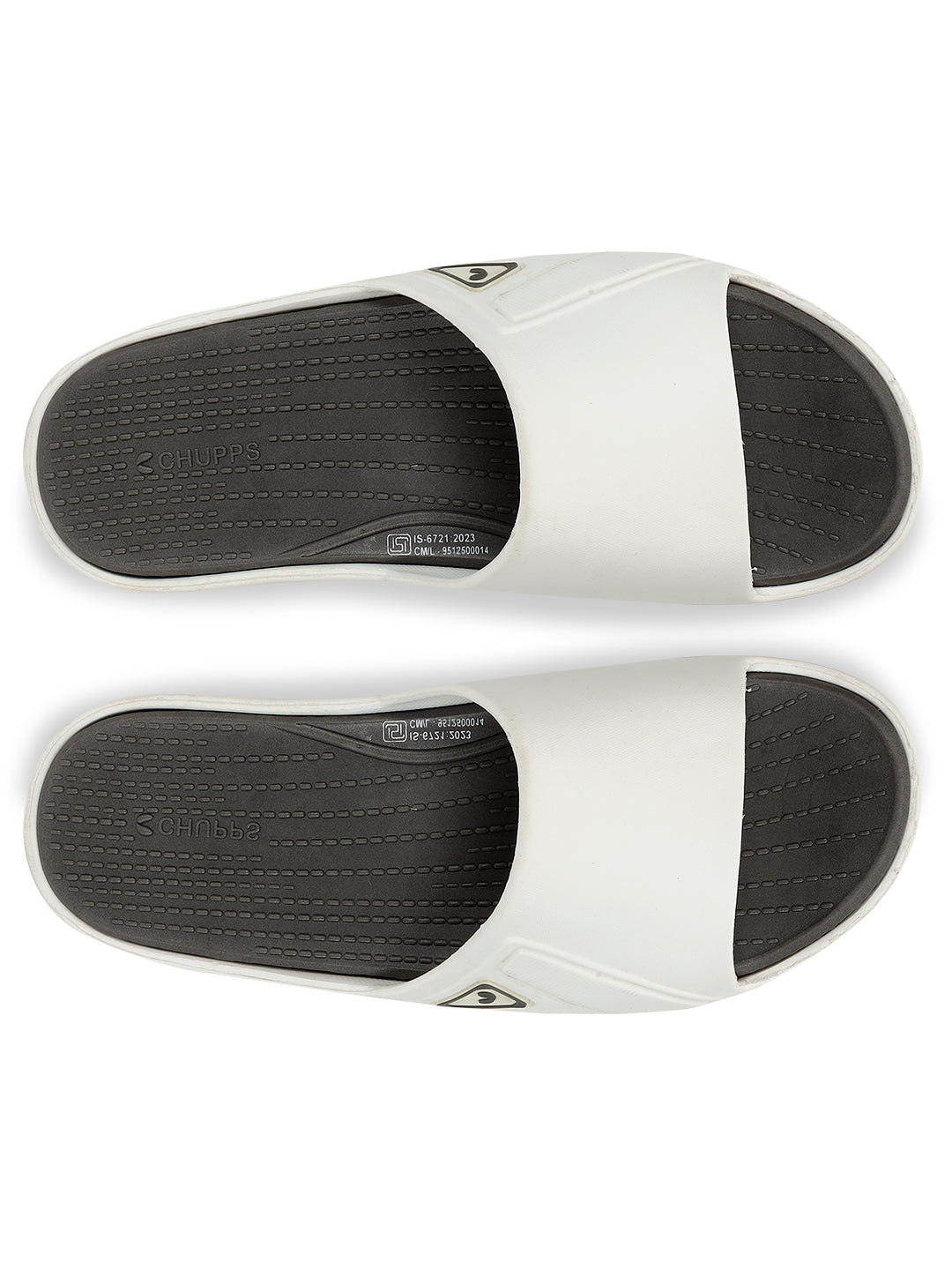 Women's Stride White Dark Grey Round Toe Polyurethane Casual Slides