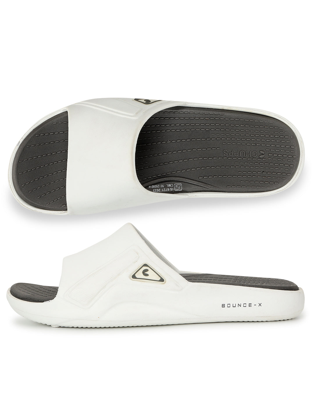 Women's Stride White Dark Grey Round Toe Polyurethane Casual Slides