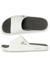 Women's Stride White Dark Grey Round Toe Polyurethane Casual Slides