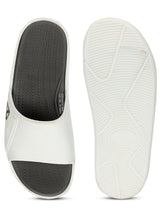 Women's Stride White Dark Grey Round Toe Polyurethane Casual Slides