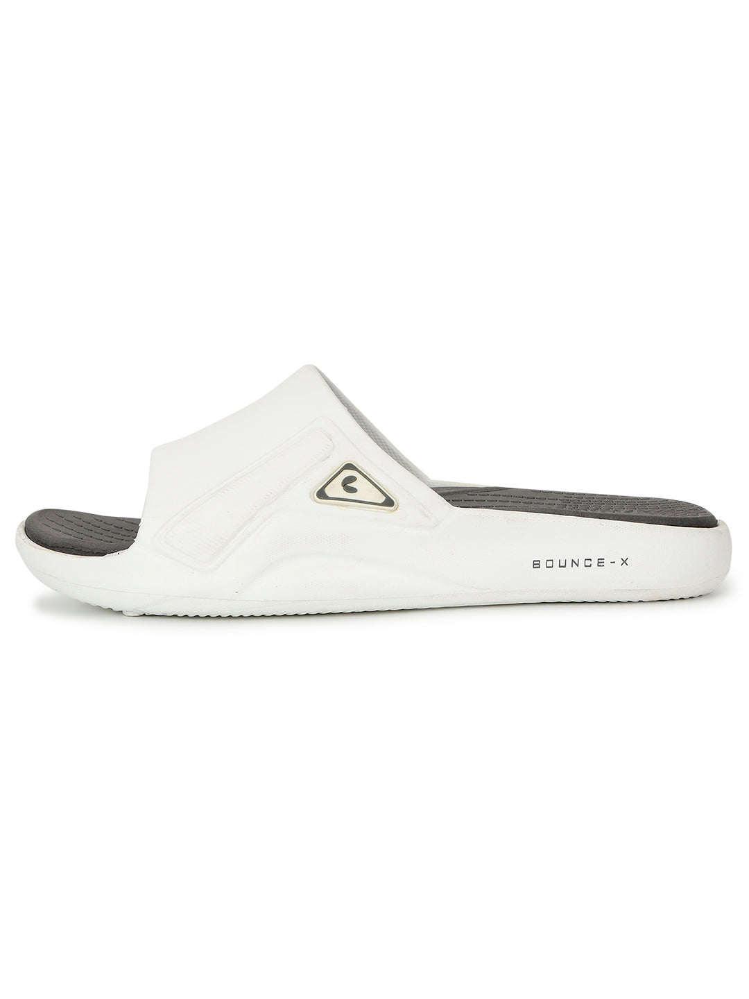 Women's Stride White Dark Grey Round Toe Polyurethane Casual Slides