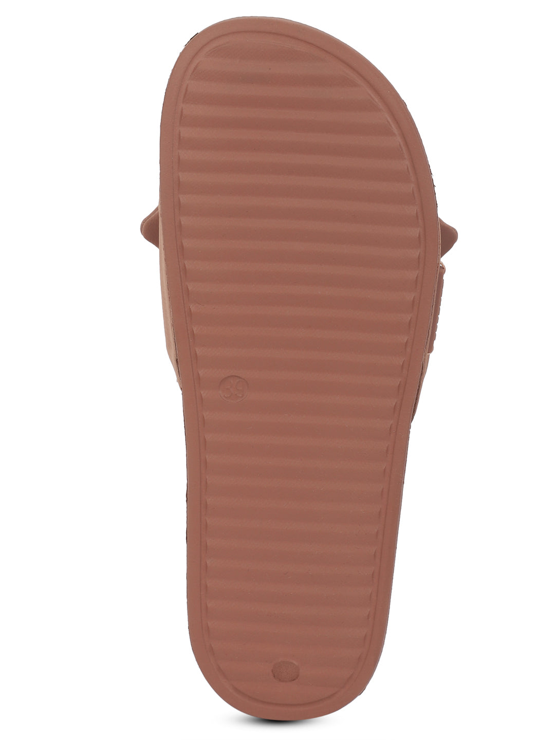 Women's Loop Peach Round Toe Polyurethane Casual Slides