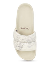 Women's Puff Beige Round Toe Polyurethane Casual Slides