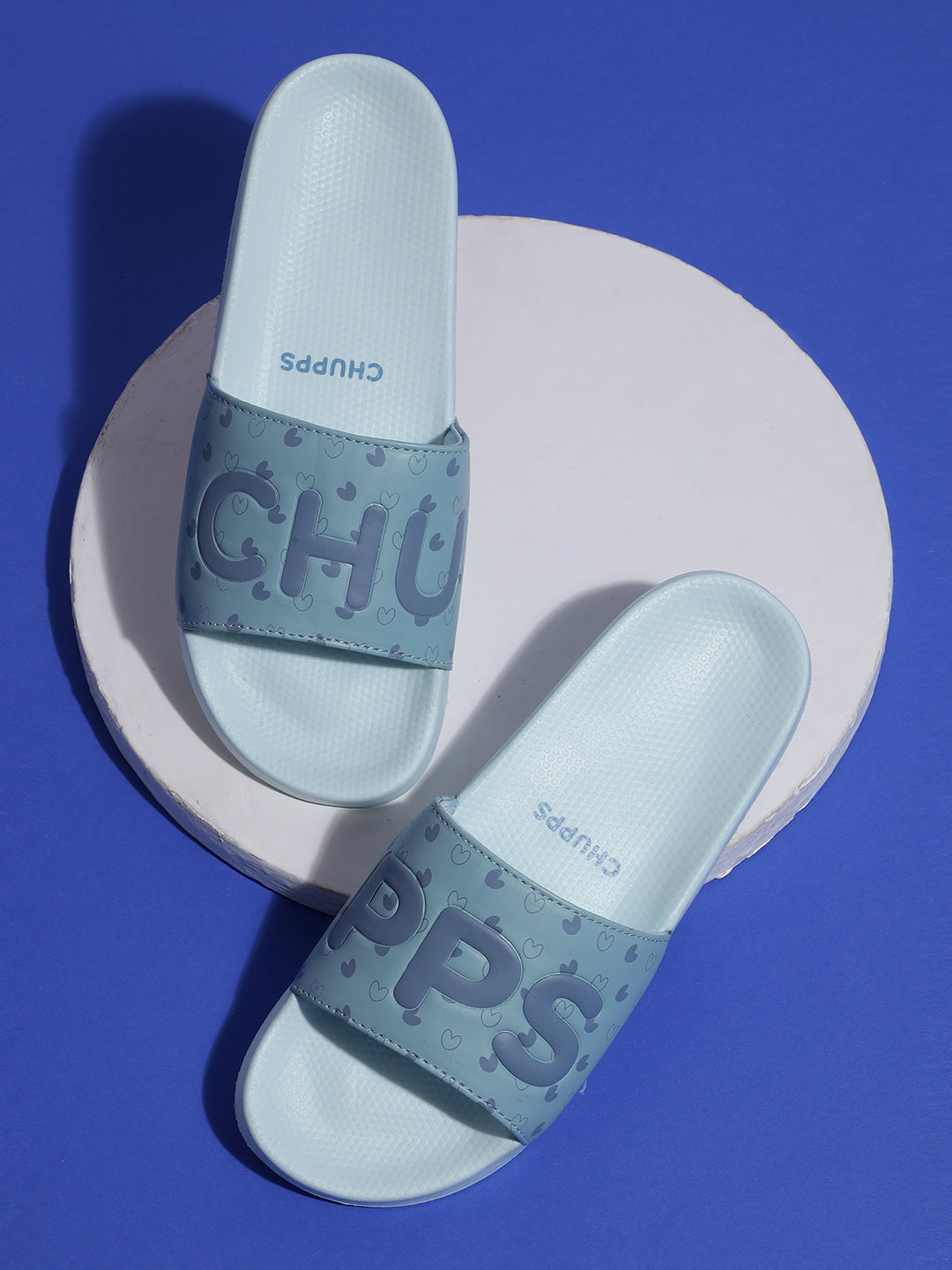 Women's Lovebug Light Blue Round Toe Polyurethane Casual Slides