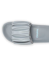 Women's Ruffel Grey Round Toe Polyurethane Casual Slides