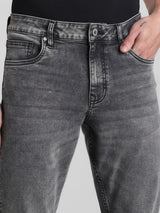 Men's Grey Casual Slim Fit Stretchable Jeans