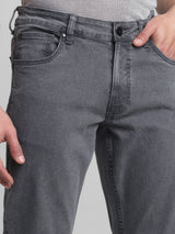 Men's Grey Casual Slim Fit Stretchable Jeans