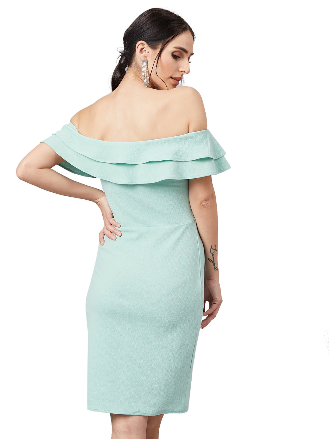 Women's Bodycon Light Blue Knee Length Party Dress