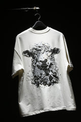 Unisex Off White Casual Oversized Fit Printed Half Sleeves Tshirt