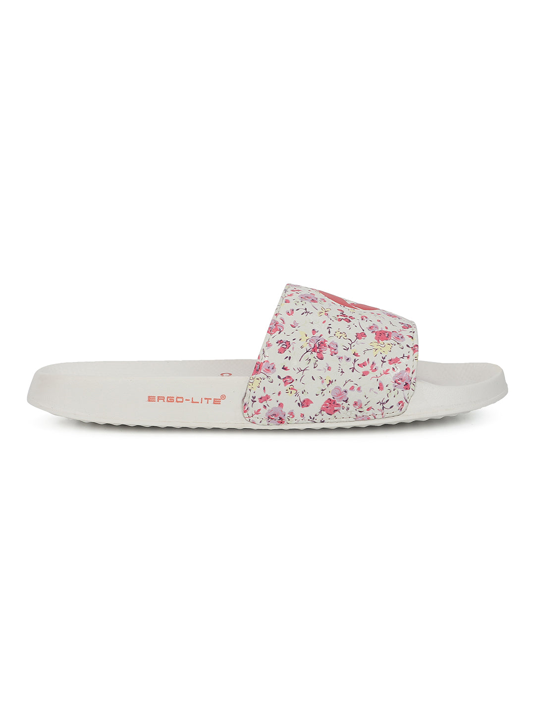 Women's Grace White Pink Round Toe Polyurethane Casual Slides
