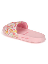 Women's Grace Pink White Round Toe Polyurethane Casual Slides