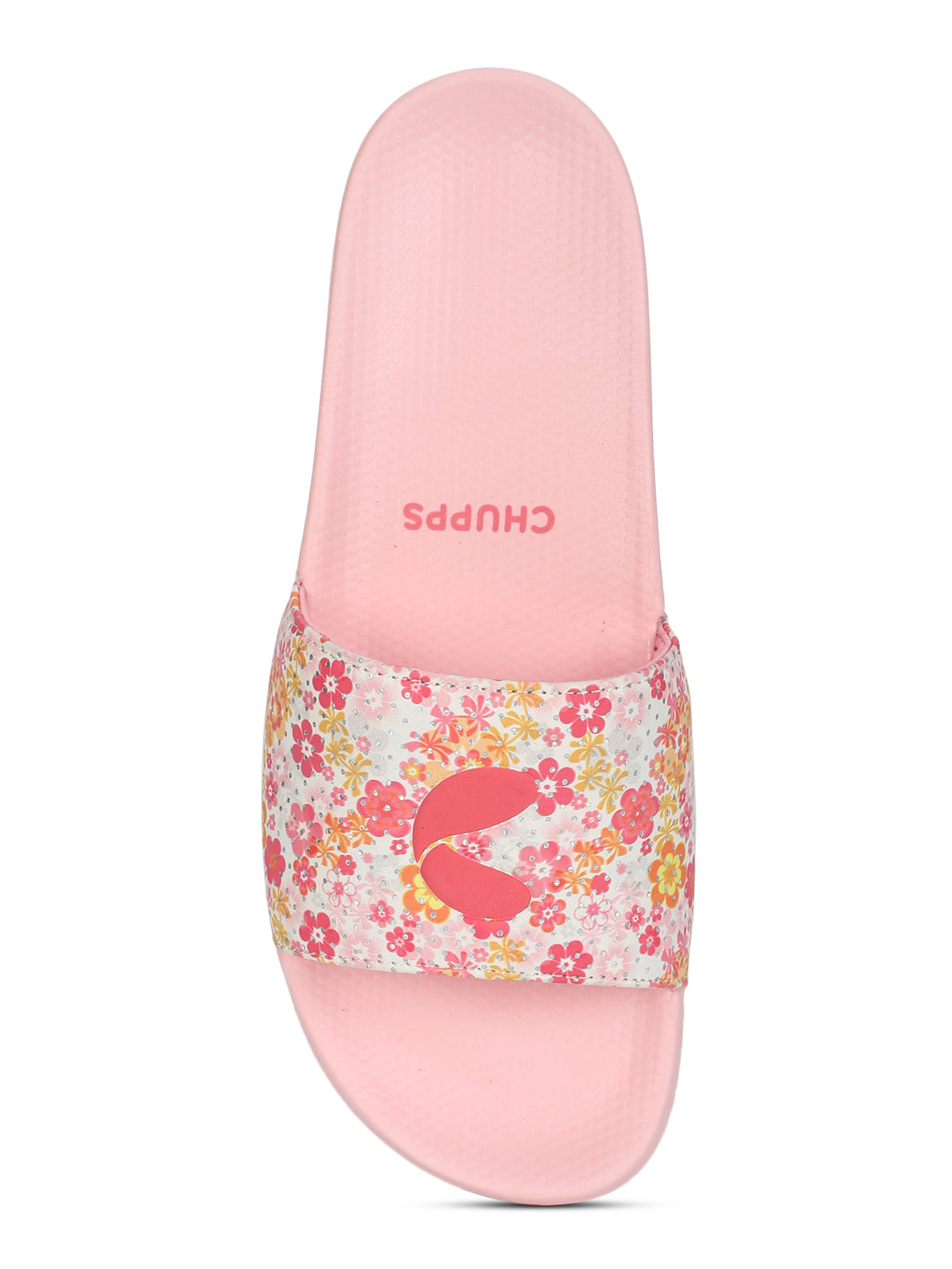 Women's Grace Pink White Round Toe Polyurethane Casual Slides