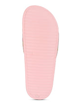 Women's Grace Pink White Round Toe Polyurethane Casual Slides