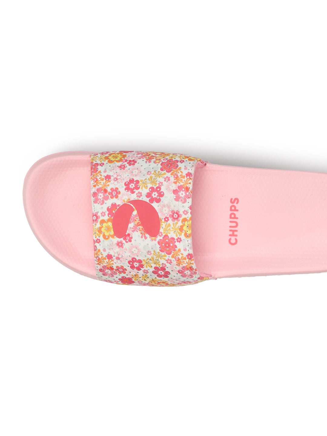 Women's Grace Pink White Round Toe Polyurethane Casual Slides