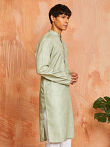 Men's Green Festive Ethnic Full Sleeves Kurta