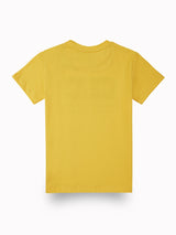 Boys Yellow Casual Relaxed Fit Printed Half Sleeves Tshirt