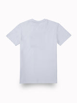 Boys White Graphic Print Cotton Tshirt Half Sleeves