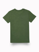 Boys Green Casual Relaxed Fit Printed Half Sleeves Tshirt
