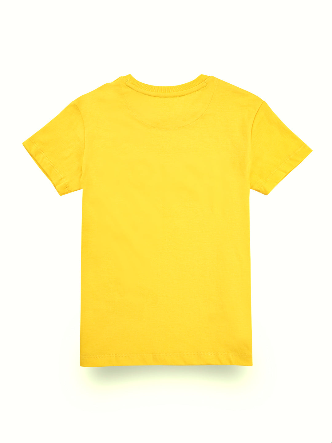 Boys Yellow Casual Relaxed Fit Printed Half Sleeves Tshirt