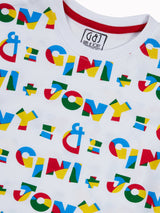 Boys White Casual Relaxed Fit Printed Half Sleeves Tshirt