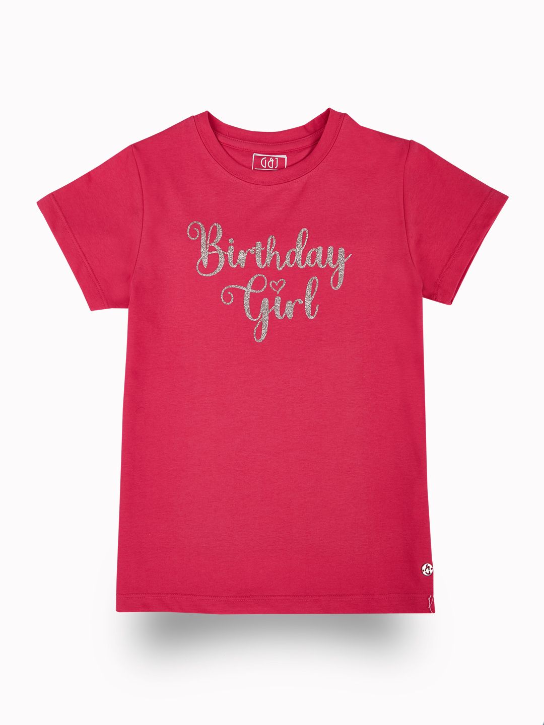Girls Pink Casual Relaxed Fit Printed Half Sleeves Top