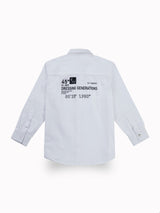 Boys White Casual Relaxed Fit Solid Full Sleeves Shirt