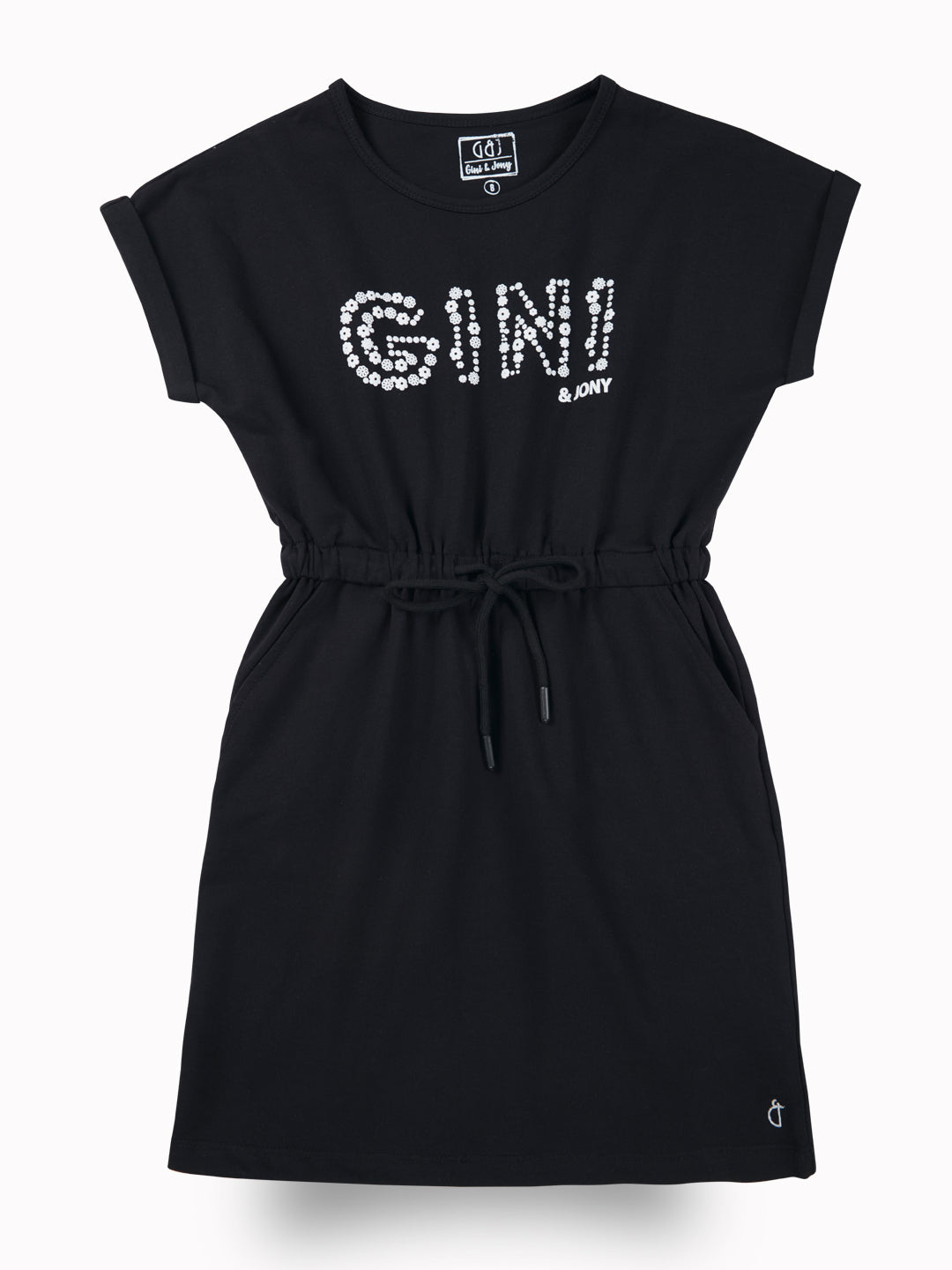 Girls Black Casual Relaxed Fit Solid Sleeveless Dress