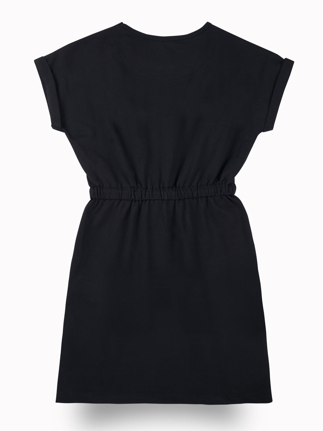 Girls Black Casual Relaxed Fit Solid Sleeveless Dress