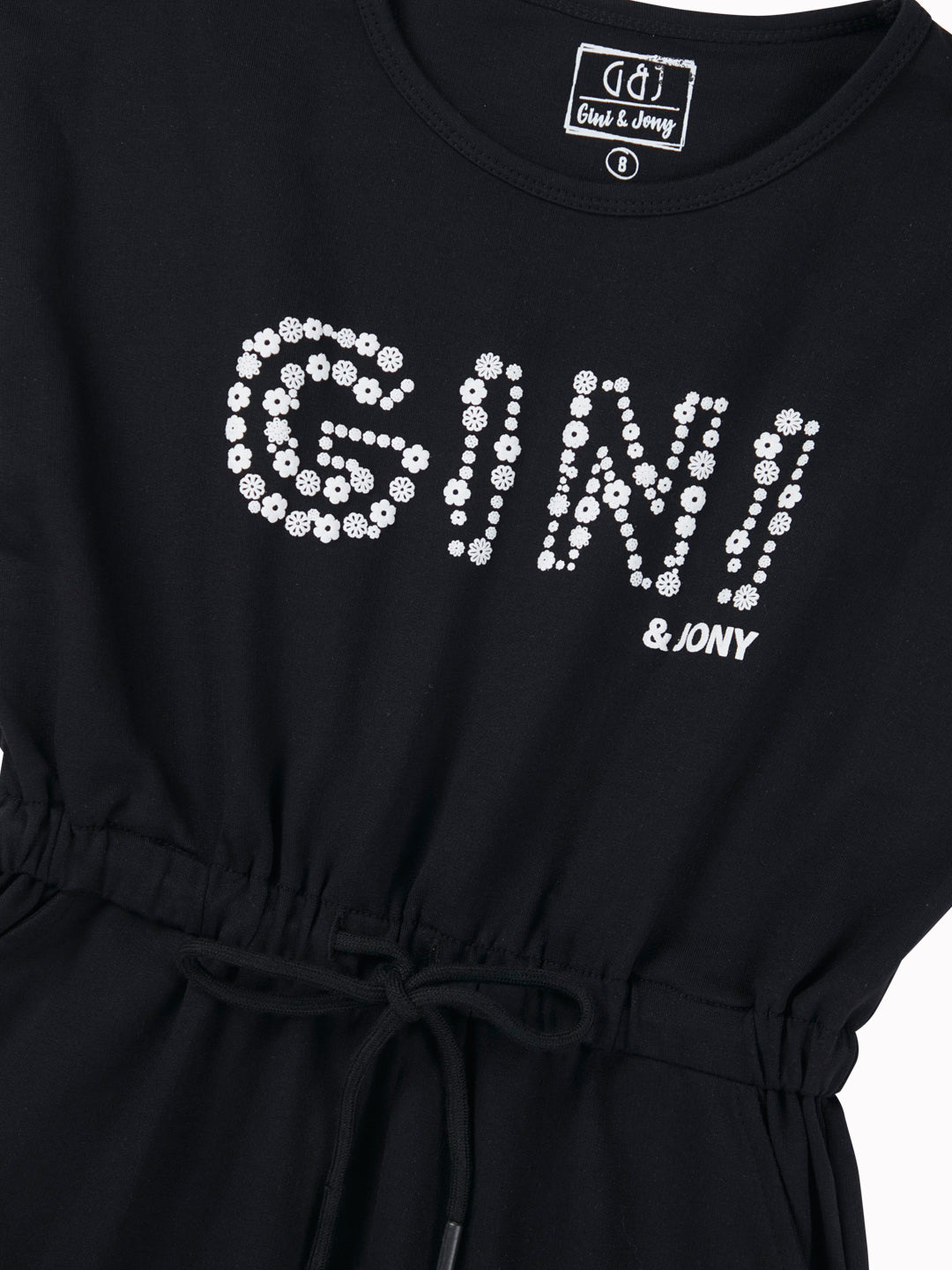 Girls Black Casual Relaxed Fit Solid Sleeveless Dress