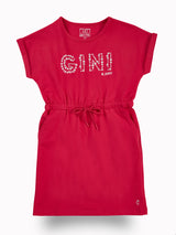 Girls Pink Casual Relaxed Fit Solid Sleeveless Dress