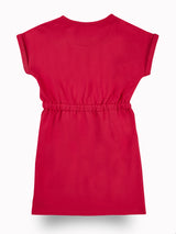 Girls Pink Casual Relaxed Fit Solid Sleeveless Dress